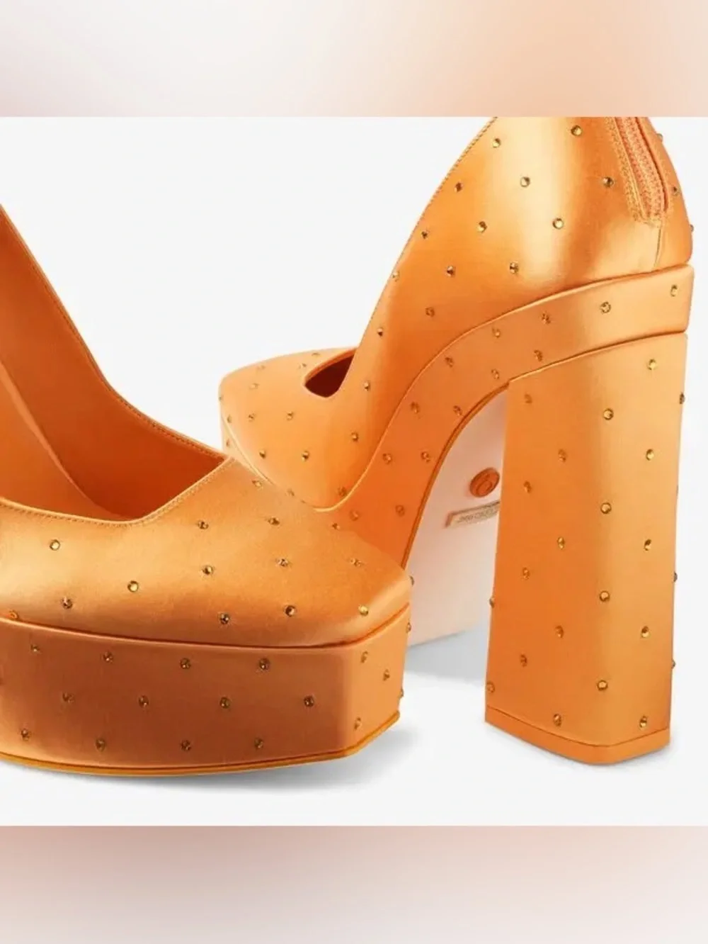 New Jimmy CHOO Sailor Moon Venus Platform 140 Orange Platform Pumps Crystals